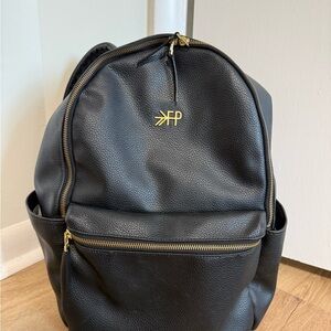 Freshly Picked Black Backpack with Gold Accents